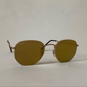 Ray-Ban Sunglasses Gold Hexagonal Lenses